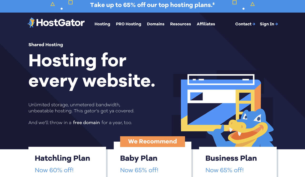 hostgator homepage