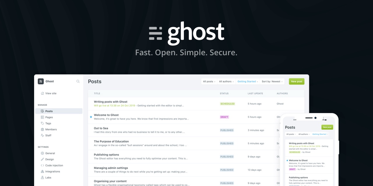 Ghost homepage