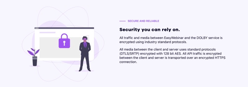 Easywebinar security features