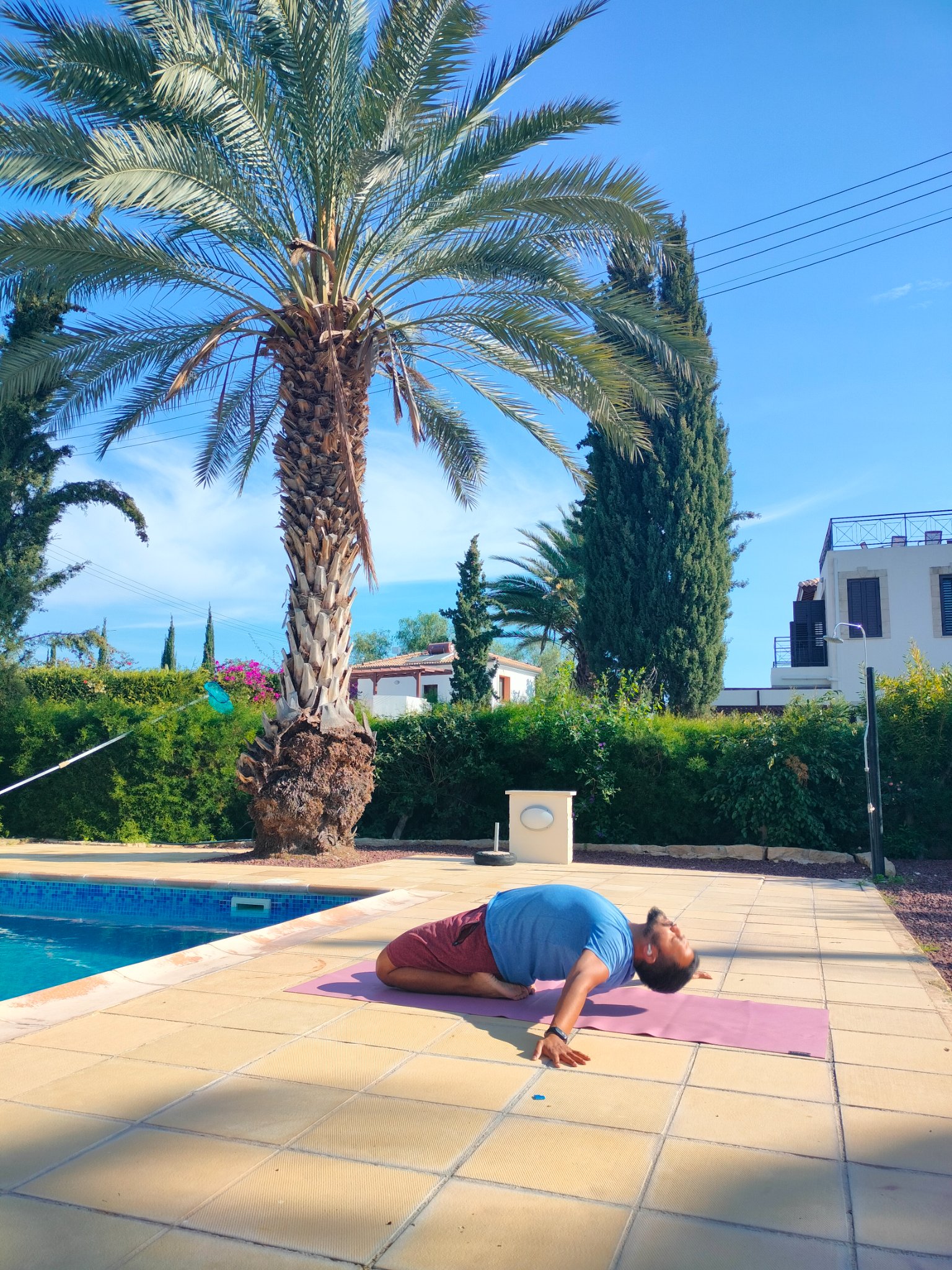 Picture of me doing yoga in Cyprus 