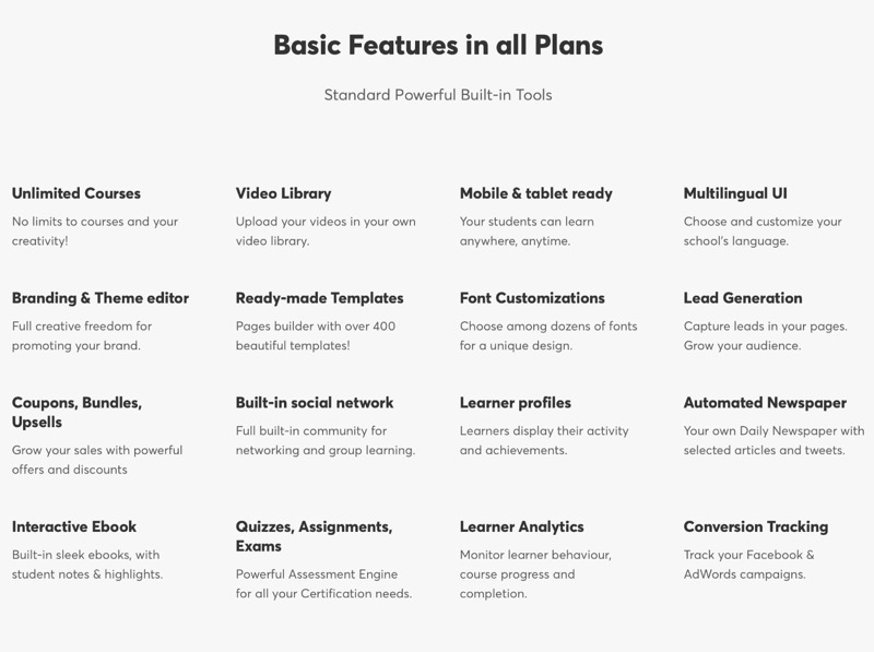 LearnWorlds pricing plans