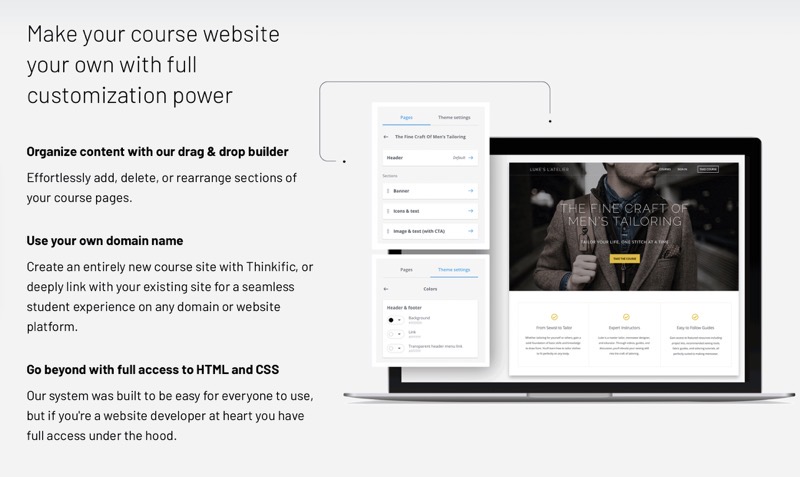Thinkific features