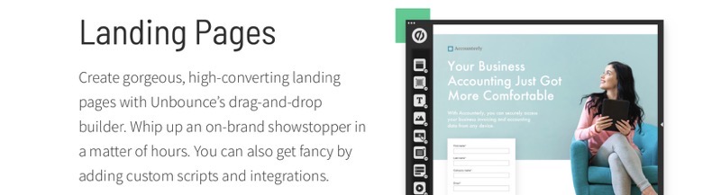 Unbounce landing pages