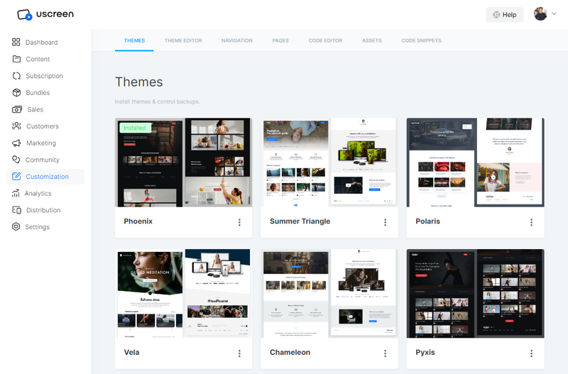 Uscreen themes