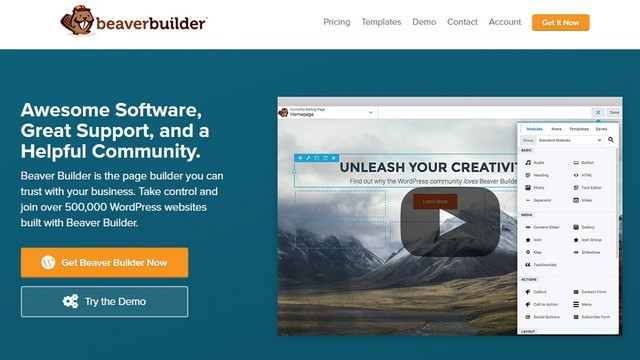 Beaver builder homepage