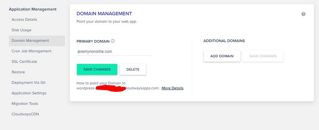 cloudways domain management