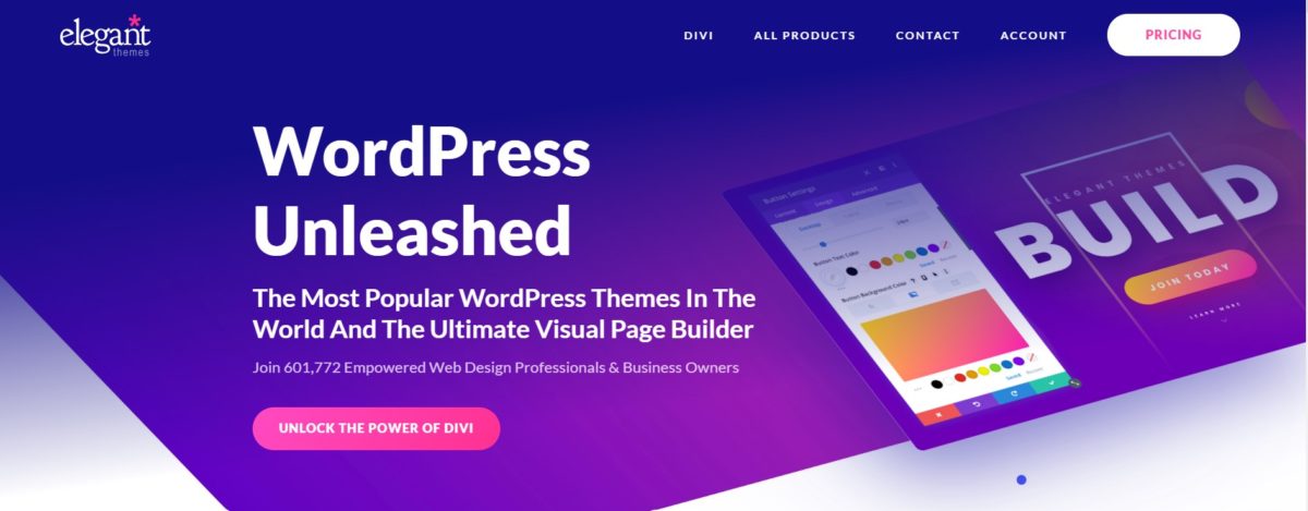 Divi homepage