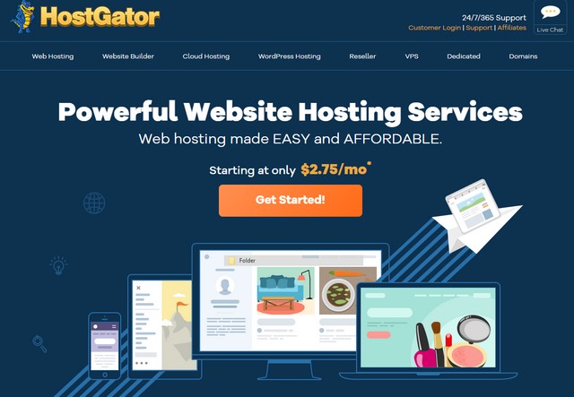 Hostgator homepage