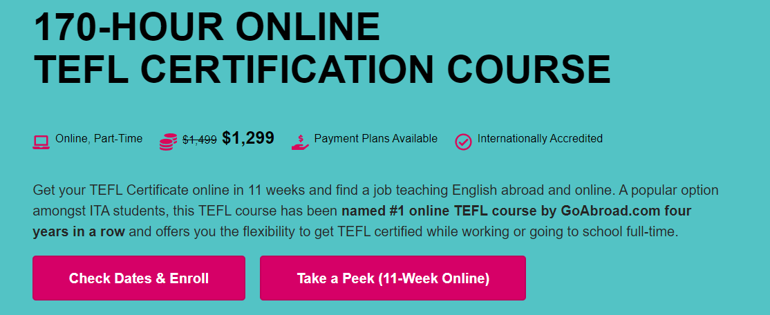 Online tefl certification course