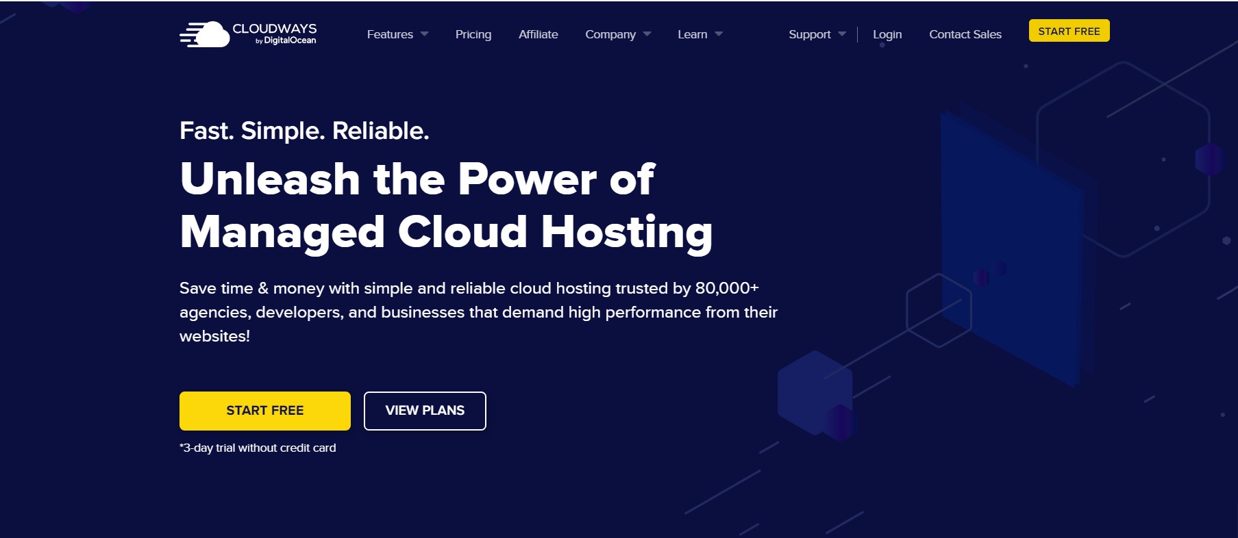 Cloudways homepage