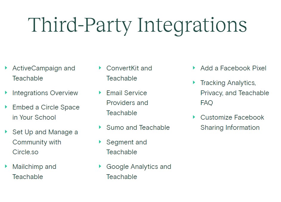teachable third party integrations