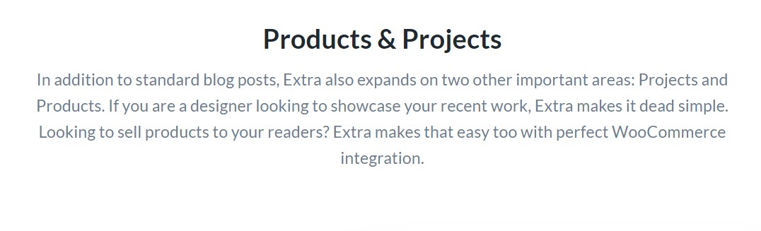 Products and projects