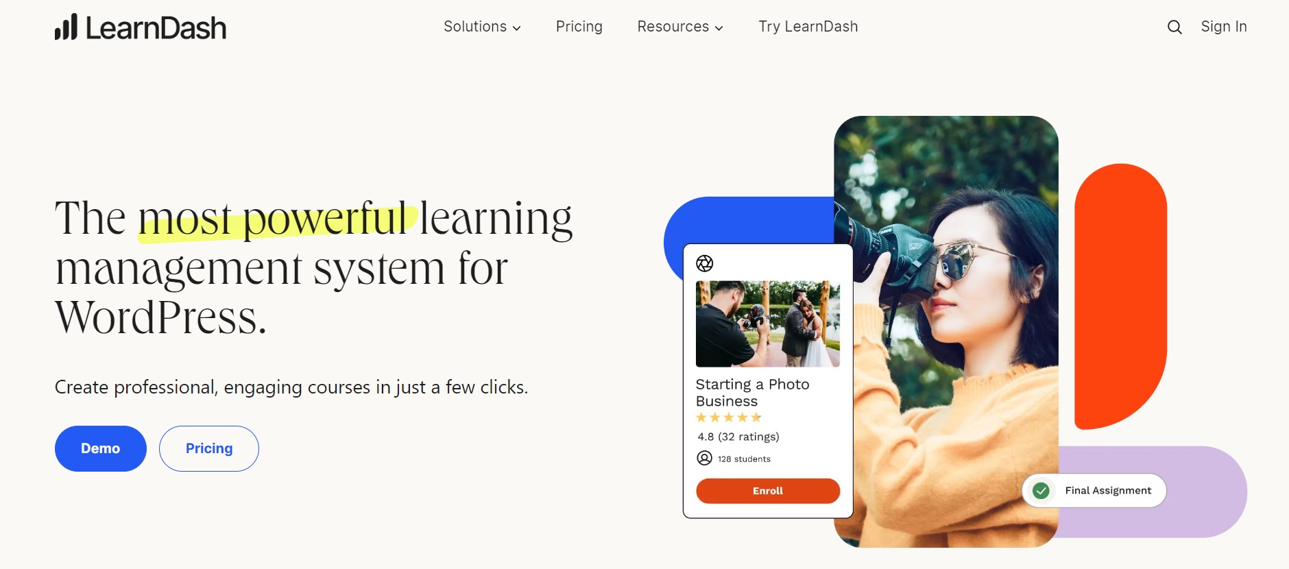 Learndash homepage