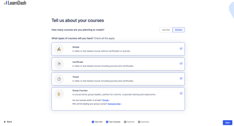 Learndash course builder