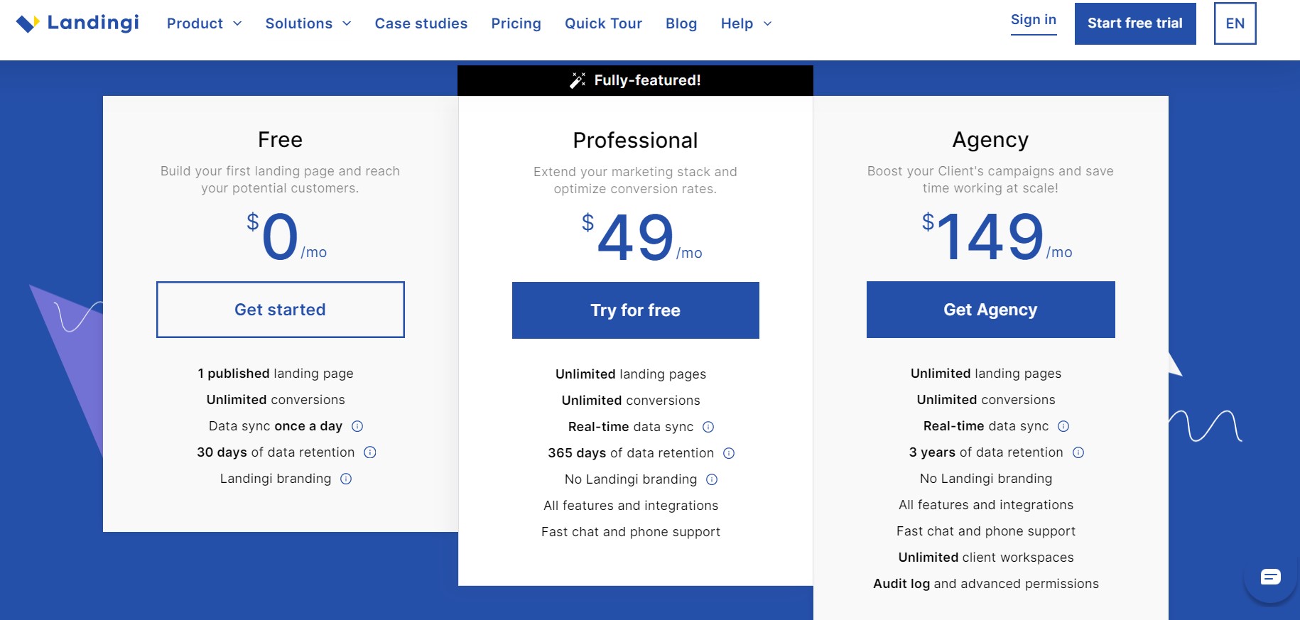 Landingi pricing