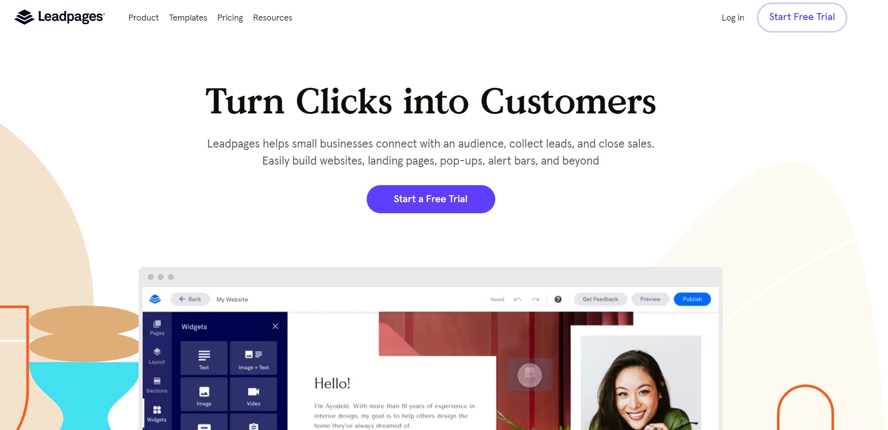 Leadpages homepage