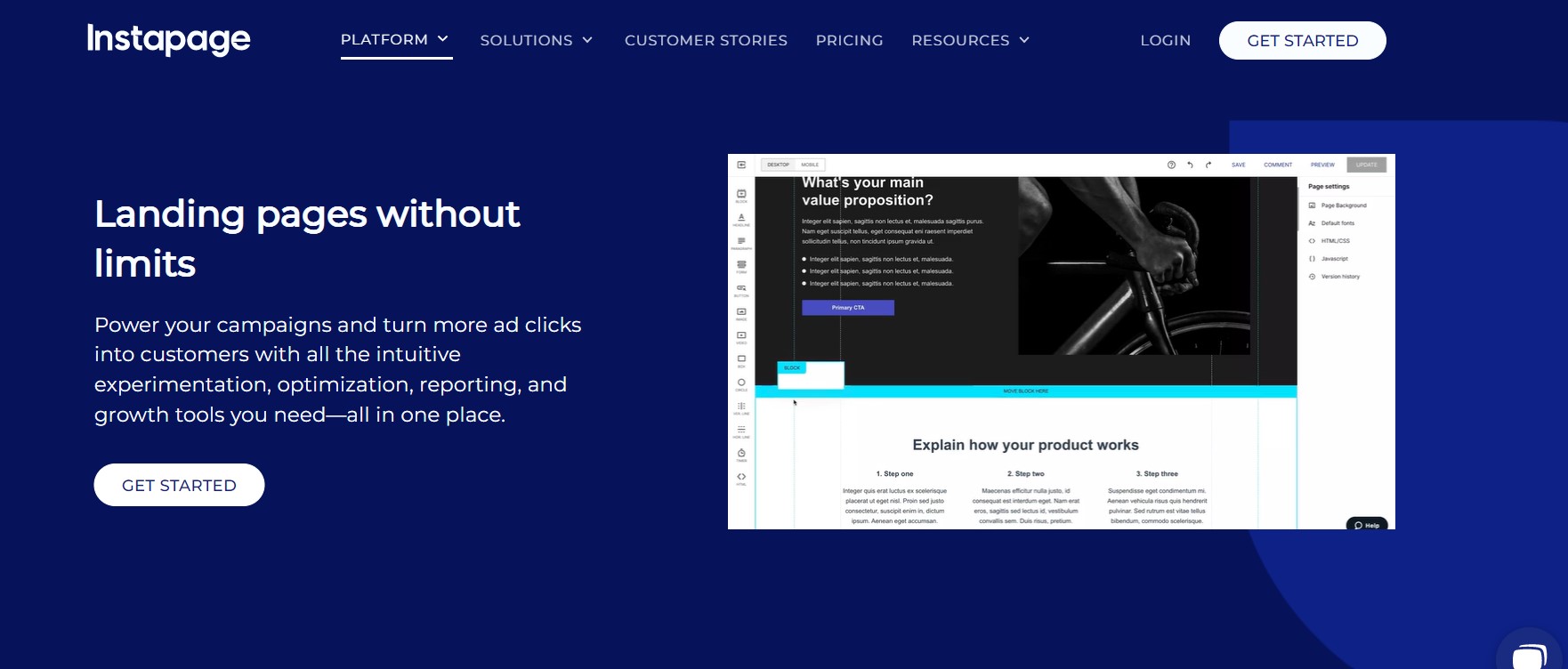 instapage homepage