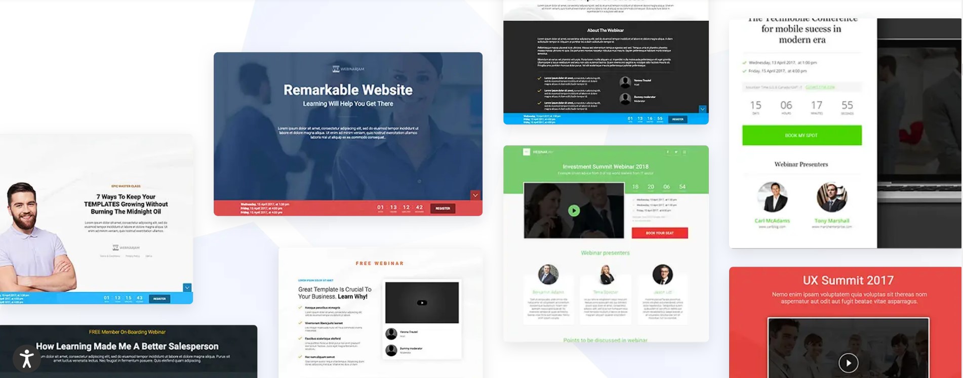 Webinar landing page builder