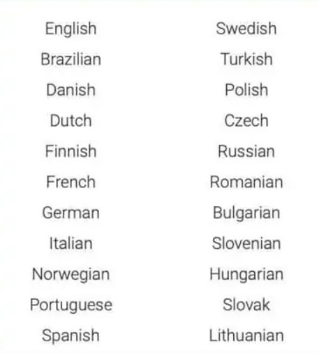 Multilingual languages 