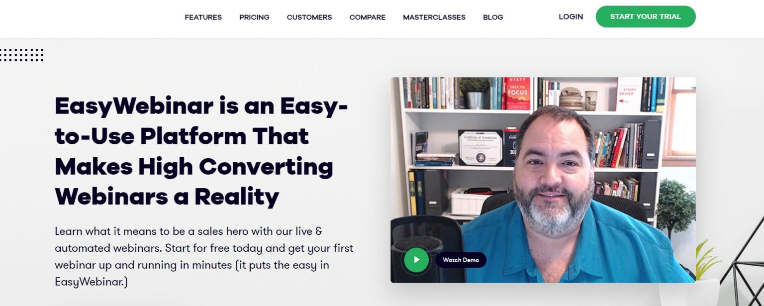 Easywebinar homepage