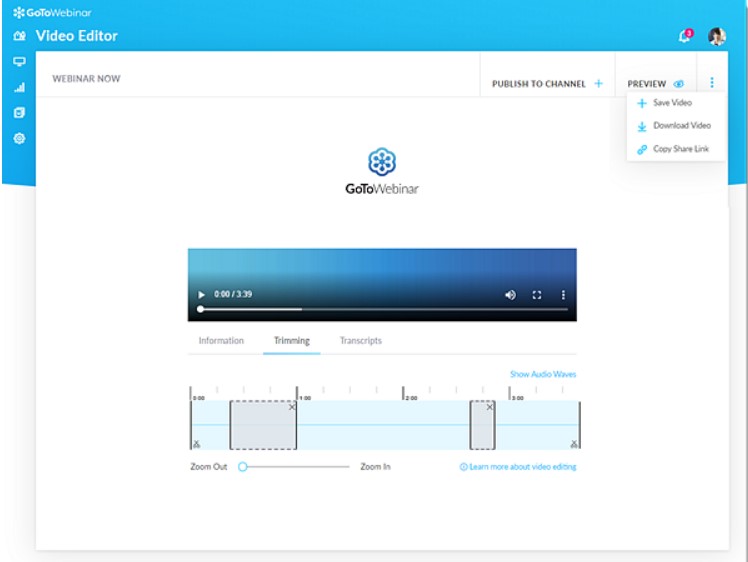 Webinar video editor