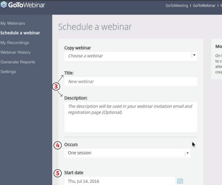 Scheduled webinars