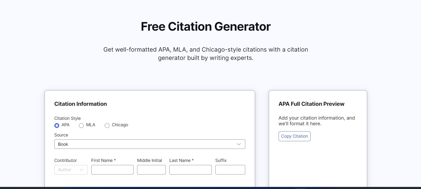 Grammarly citation generator