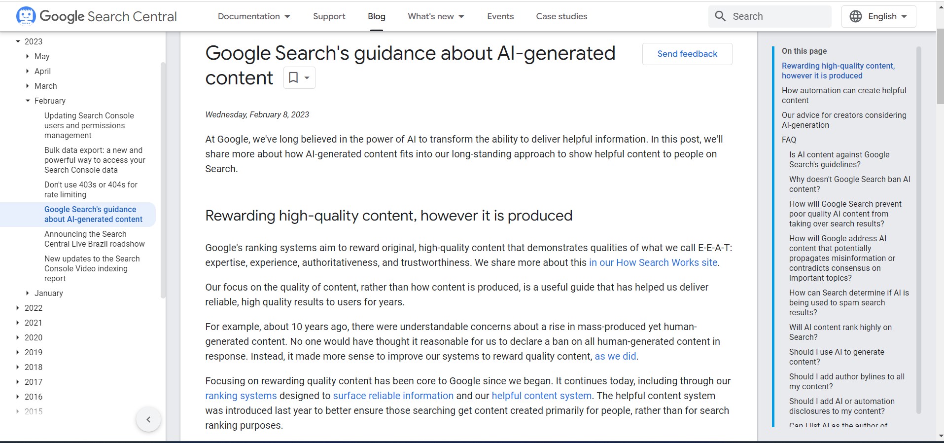 Google search guidance about AI-Generated Content