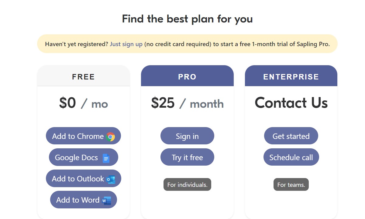 sapling pricing 