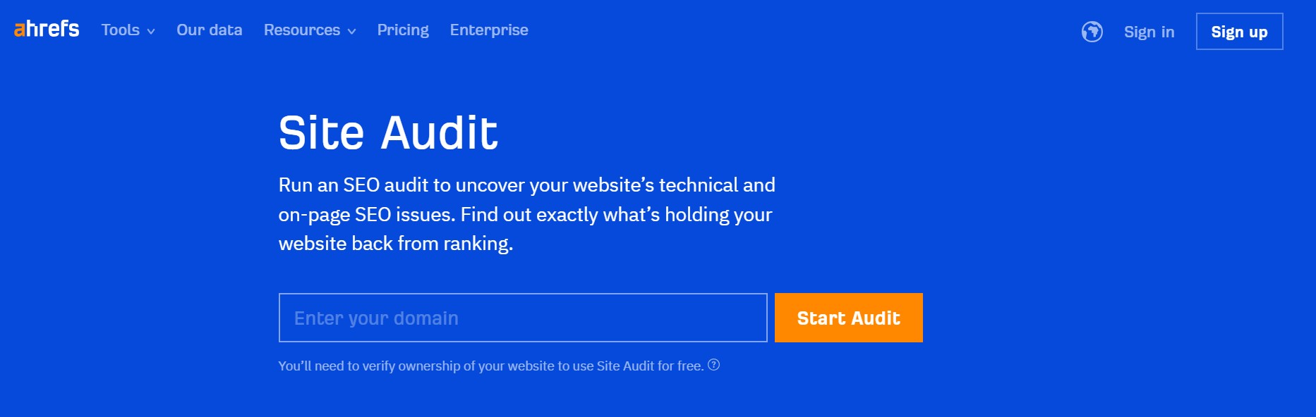 ahrefs site audit