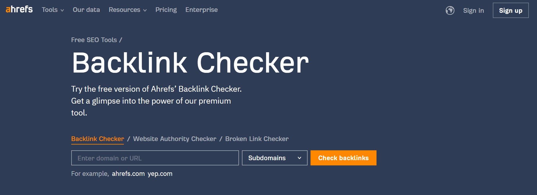 ahrefs backlink checker