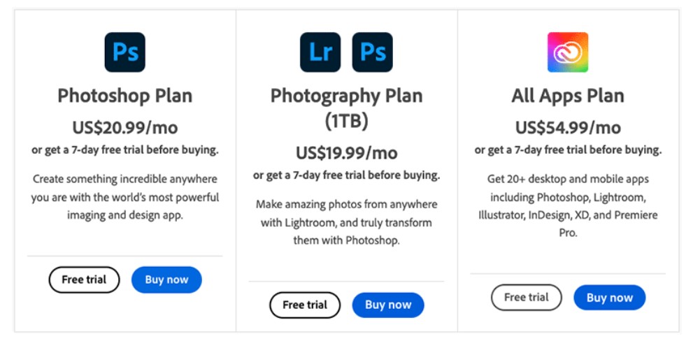 photoshop pricing