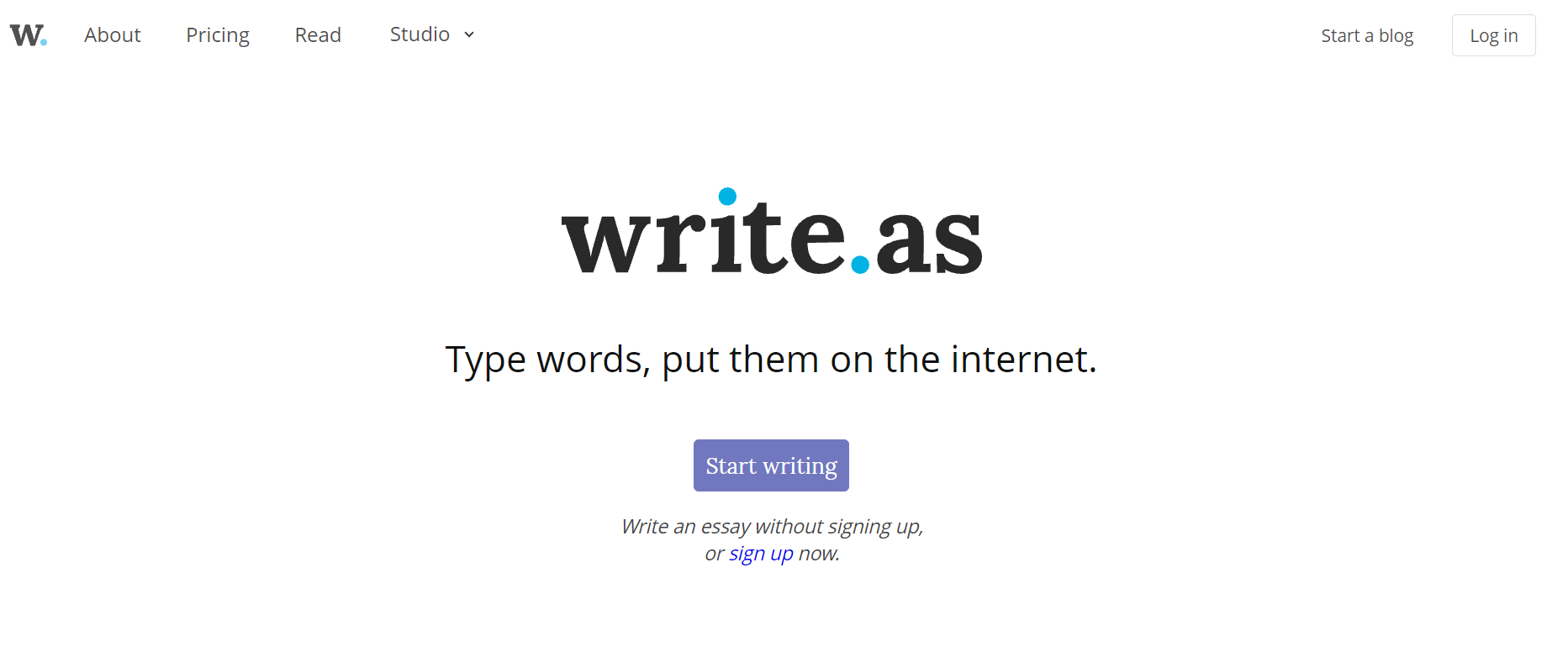 Write.AS Homepage
