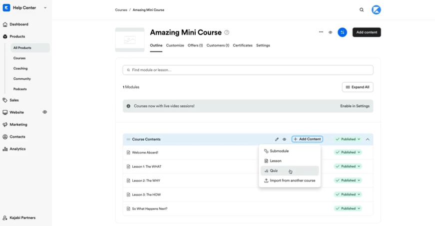 Kajabi quizzes 