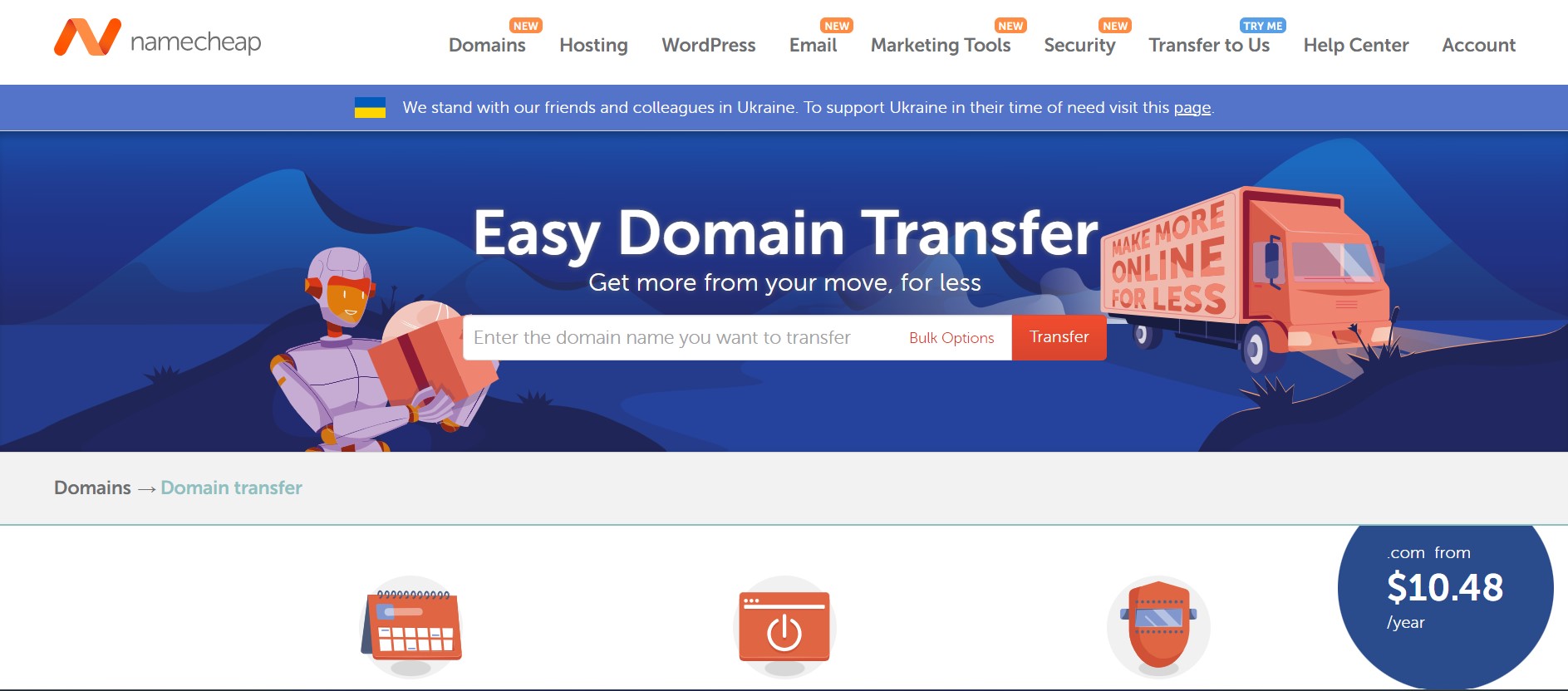 Namecheap domain transfer