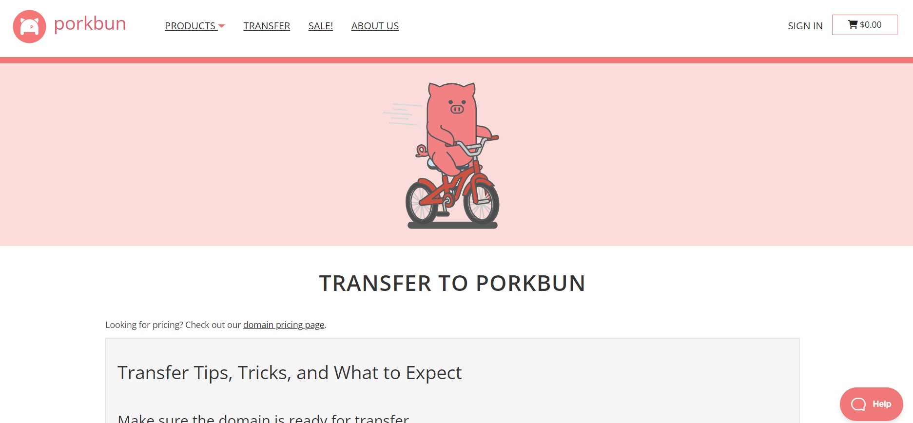 Porkbun domain transfer