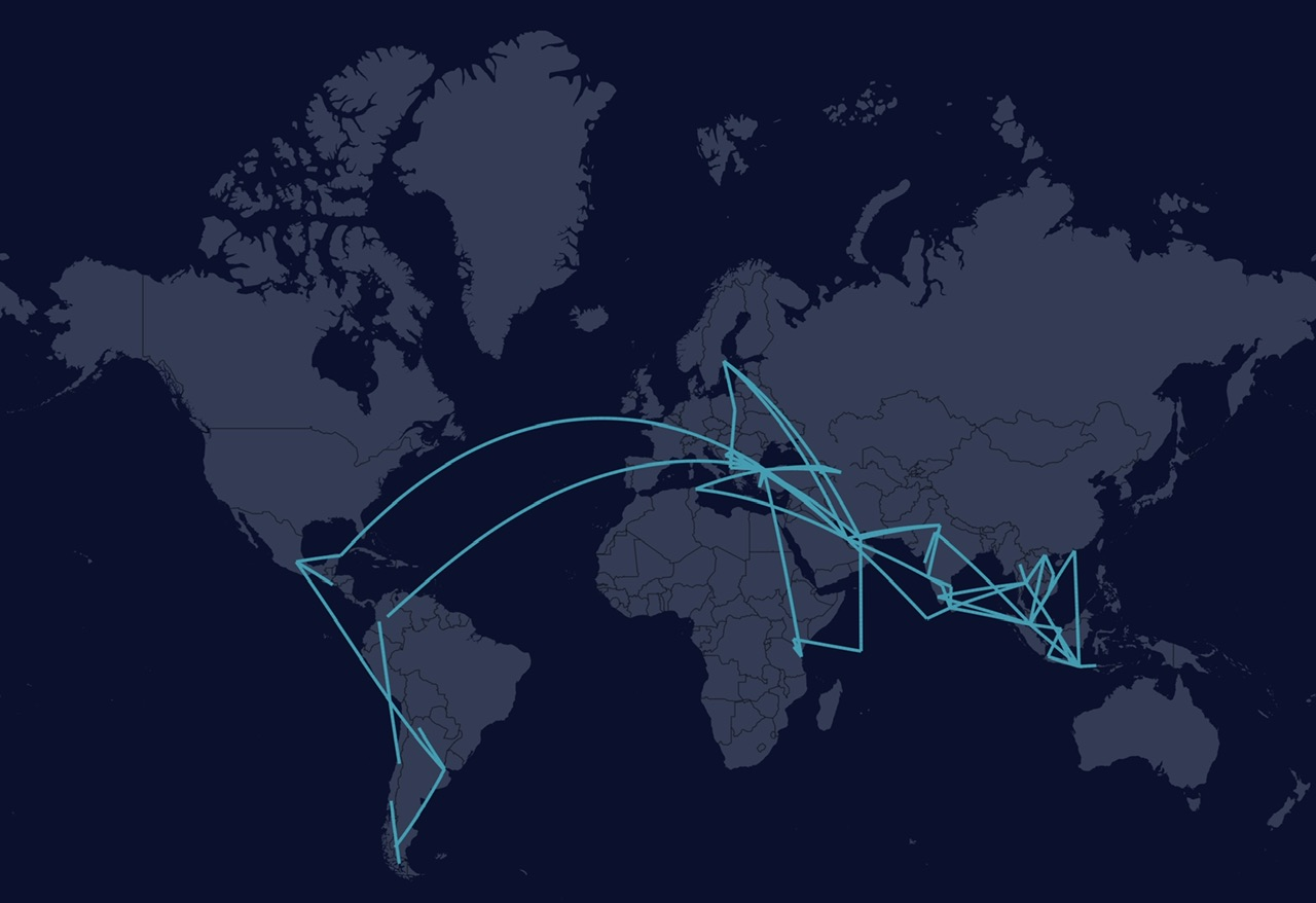 Flight Map of 8 years of Travel
