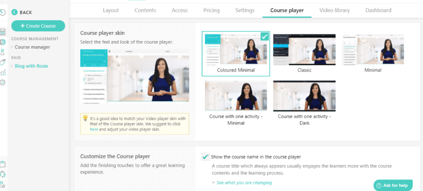 learnworlds course player