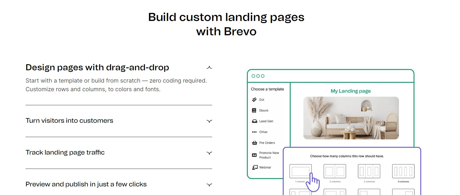 Brevo custom landing pages